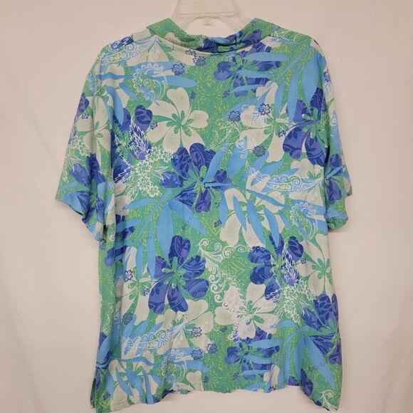 Napa Valley Sz 1X  Linen / Rayon Floral  Button Down Shirt - Picture 3 of 8